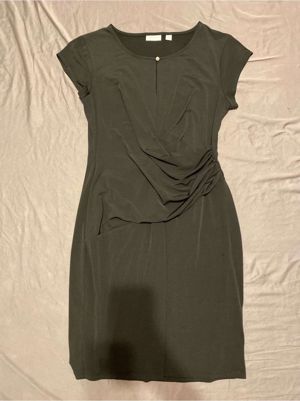 New York & Company black stretch knee-length dress, size large